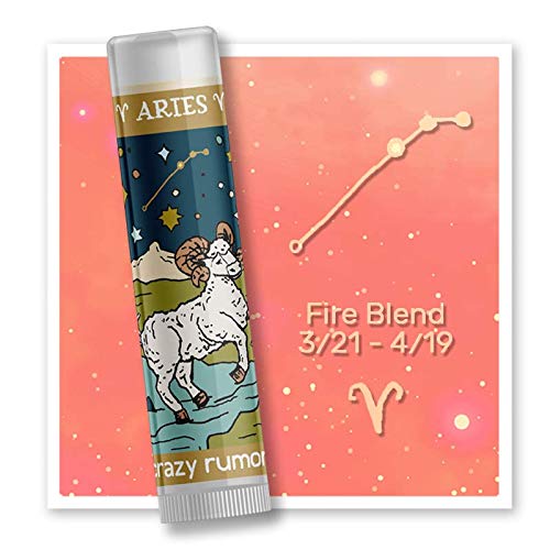 Crazy Rumors Aries Zodiac All Natural, Plant Based Lip Balm to Moisturize and Nourish your Lips - Fire Blend (Sweet Orange, Fresh Berry, Aromatic Spice)