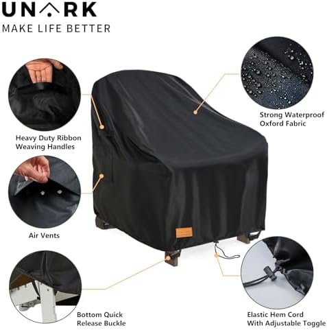 Outdoor Adirondack Chair Cover 2 Pack, Heavy Duty Patio Covers Waterproof - Image 3