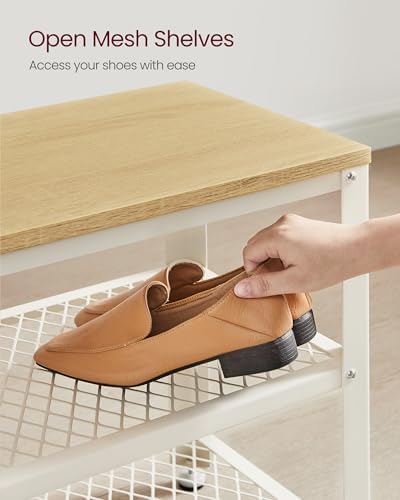 VASAGLE 3-Tier Shoe Rack, Storage Bench - Image 5