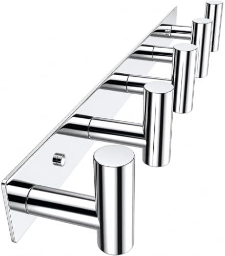 Wall Mounted Coat Rack-5 Hooks, Heavy Duty Stainless Steel Wall Hooks by VINHOLD
