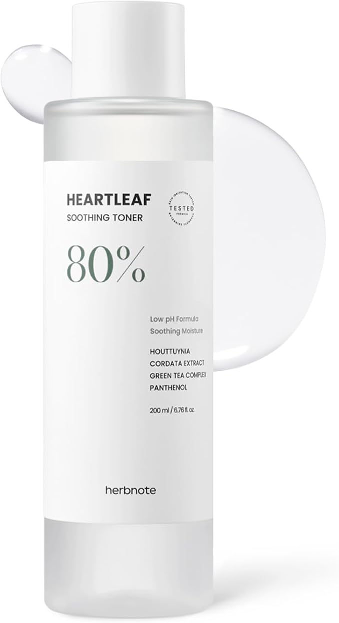 Heartleaf Soothing Moisture Toner - Low pH, 80% Heartleaf Extract, Enriched with Houttuynia Cordata & Green Tea, Clinically Tested, No Irritation - Ideal for Sensitive Skin, 6.76 f l. oz