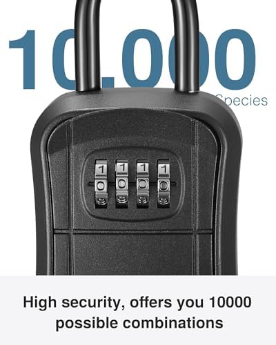 Puroma Key Lock Box Outdoor 4 Digit Code Combination Lockbox House, 2 Black - Image 3
