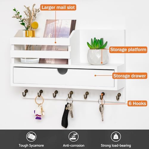 Key Holder Wall Mount, Mail Organizer - Image 3