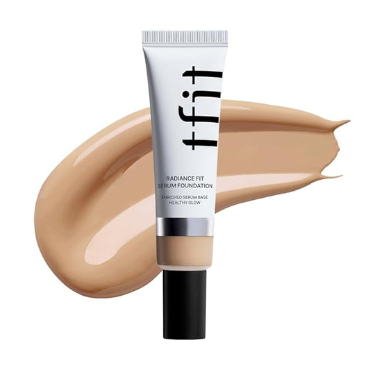 TFIT Radiance Fit Serum Foundation - Flawless Coverage, Dewy finish, Long-lasting, Lightweight, Korean Makeup,1.05 Oz. (C03 Rosy, 1.05 Oz.)