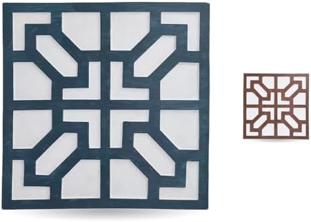 2 Pack Square Stepping Stones, 10” Cement Garden Path Stones in Moroccan Tile - Image 4