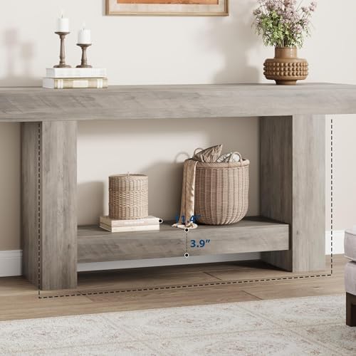 GarveeHome 63" Farmhouse 2-Tier Console Table - Image 6