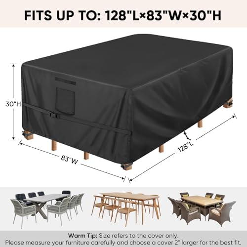 BALEINE Patio Furniture Covers Waterproof, Heavy Duty Outdoor Table Cover - Image 2