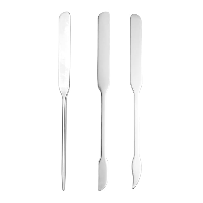 3pcs Cosmetic Mixing Makeup Spatula Nail Art Palette,Spoon Stainless Steel Spatula Face Brush Stirring Embossing Stick Makeup Brushes Cosmetic Tools Nail Polish Mix Stick