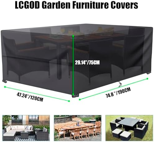 Patio Furniture Cover, Outdoor Furniture Cover Waterproof 75*47*29 In - Image 2