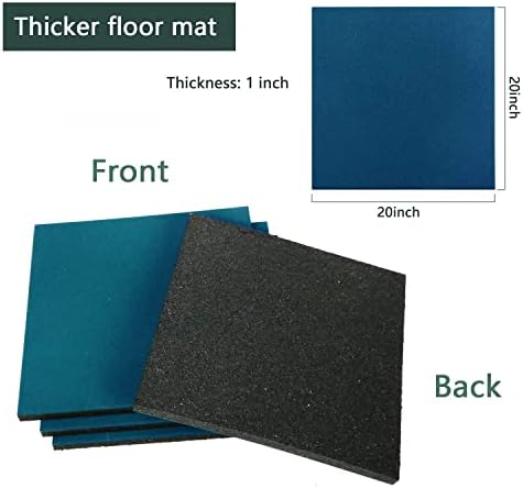 MYOYAY 4 Pack Interlocking Tiles 20"x20"x1" Heavy Duty Rubber Tile Green - Image 2