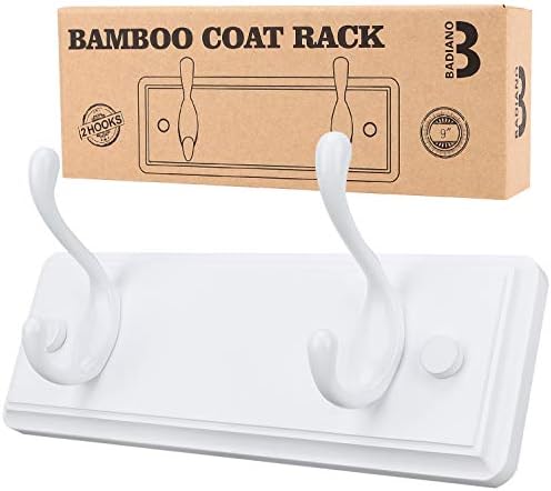 Badiano Heavy Duty Wooden Coat Rack, Wall-Mounted Organizer, 9 Inch by BADIANO