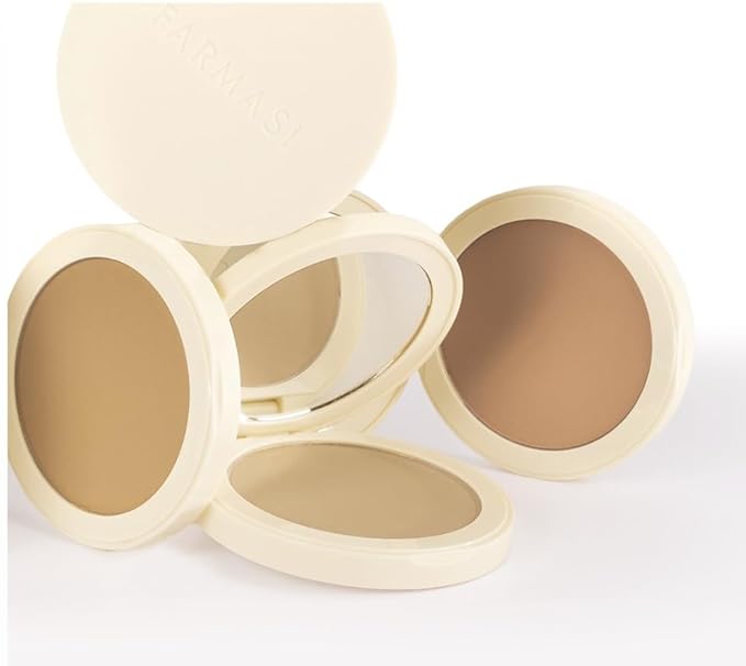 FARMASI Makeup BB All in One Powder, Lightweight, Long-Lasting Medium-Full Coverage with Flawless Finishing, will Look More Natural and Smooth Than Ever, 0.5 oz, Cool Light