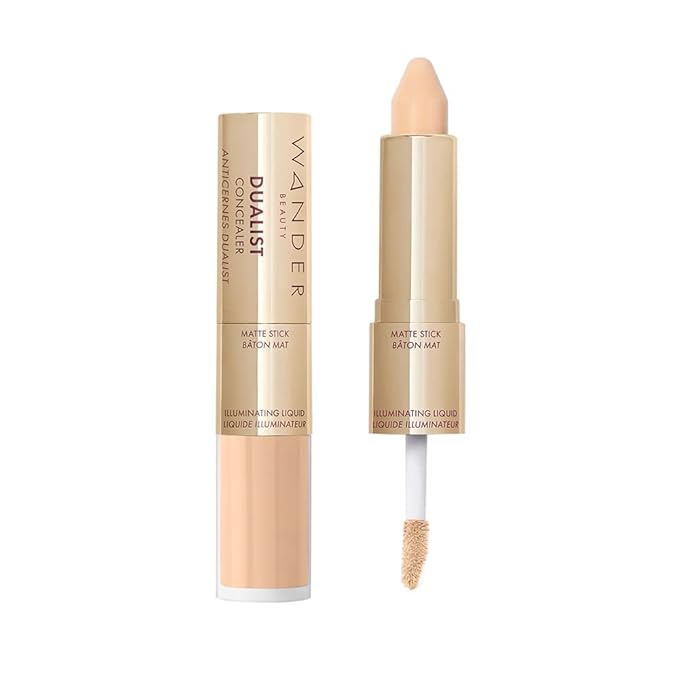 Wander Beauty Dualist Matte and Illuminating Concealer Makeup - Ivory Fair - Dual-Ended Matte Concealer Stick + Liquid Concealer - Full Coverage Concealer Brightens, Firms, & Hydrates - 0.28 fl oz