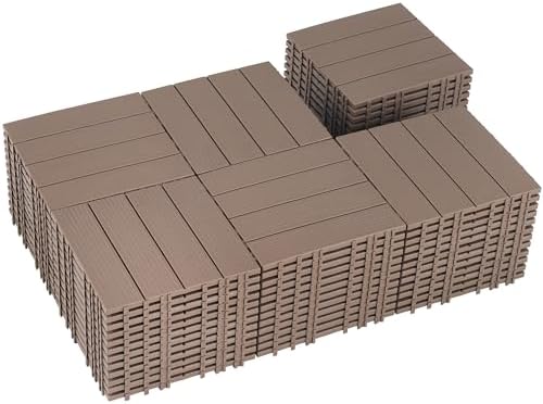 72 PCS Plastic Interlocking Deck Tiles by SkillMaid