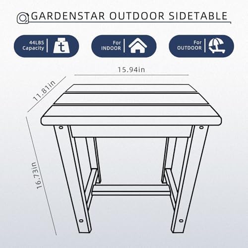 GARDENSTAR Adirondack Square Side Table, one-Tier Outdoor end Table, Patio Side - Image 3