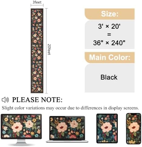 DUKINO 3x20 Runner Rug for Hallway, Floral Washable Long Runner Rug - Image 2