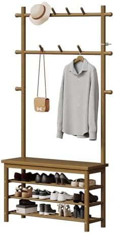 Bamboo Hall Tree Entryway Bench - Image 7