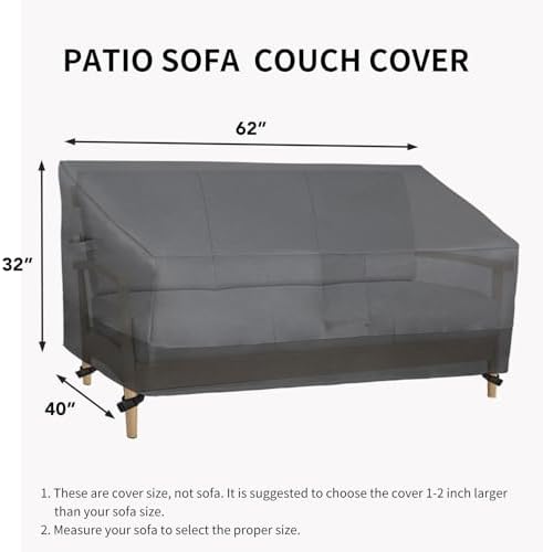 Easy-Going Heavy Duty Outdoor Bench Couch Cover, 62Wx40Dx32H inch - Image 6