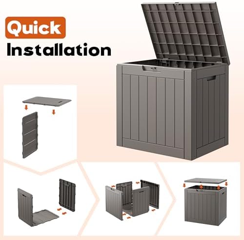 Outdoor Storage Box, Resin Deck Boxes Indoor and outdoor, Waterproof Storage - Image 6