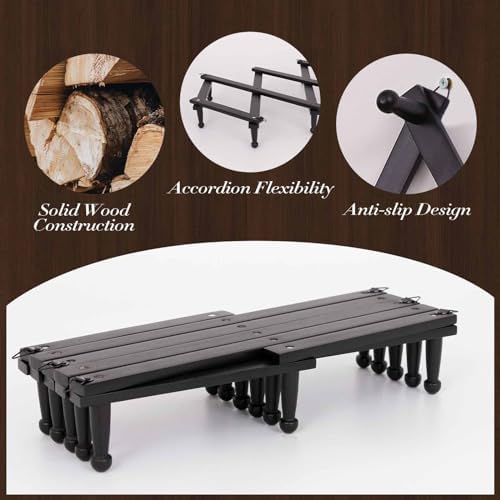 SCUNDA Wall Rack with 20 Hooks, Wooden Wall Expandable Coat Rack - Image 2
