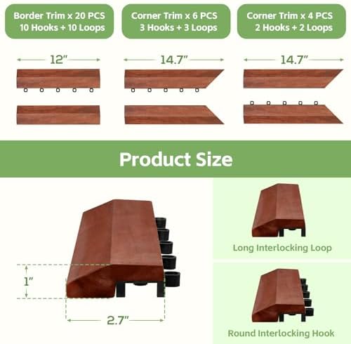 PrimeZone Solid Acacia Wood Edge Trim Set - Image 4
