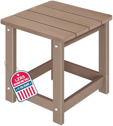 LZRS Patio Side Table, Heavy Duty HDPE Outdoor End Table by LZRSPET