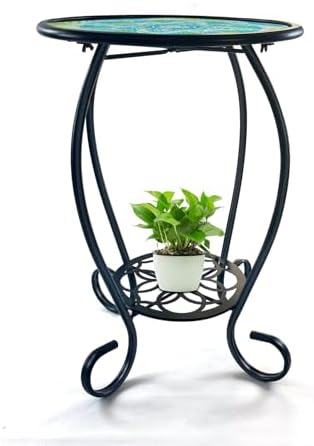 LIFFY Mosaic Outdoor Side Table, Small Bistro Coffee Table by LiffyArt