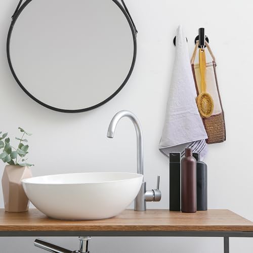 2 Pack Bathroom Towel Hooks Wall Mount Hooks Matte Black Towel Racks Coat Hooks - Image 6