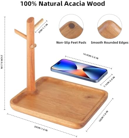 Acacia Wood Key Tray for Entryway Table - Image 3