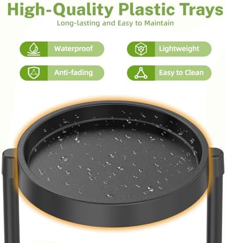 iDavosic.ly 5 Tier Folding Plant Stand Indoor Outdoor, Plastic Tray - Image 2