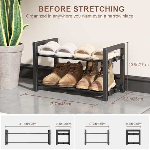 Expandable Shoe Rack, Heavy Duty Metal Shoe Organizer - Image 2