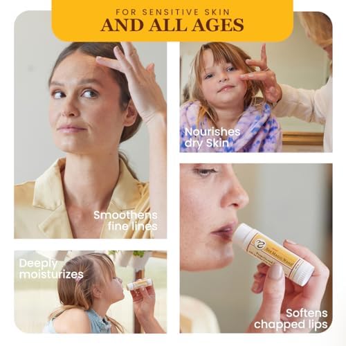 Sweet Bee Naturals Magic Wand - Certified Organic Lip and Face Moisturizing Wand - Natural Chapstick and Balm Wand for Dry Skin and Lips, Non Petroleum Jelly for All Ages and Skin Types,0.65 oz-6 pack