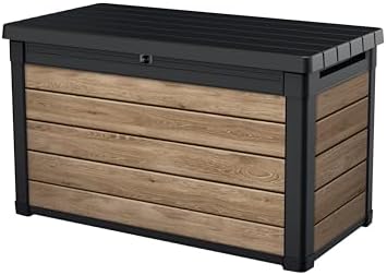 Keter Signature Collection 100 Gallon Resin Deck Box Organization Box and by Keter