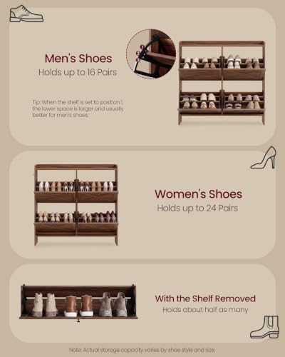 VASAGLE Narrow Shoe Storage Cabinet Organizer - Image 5