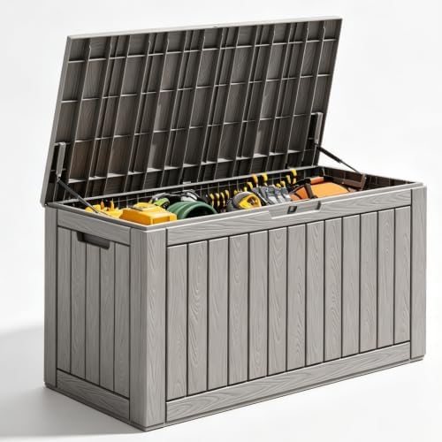 Outdoor Storage Box Waterproof, 150 Gallon Deck Box by WTFGO