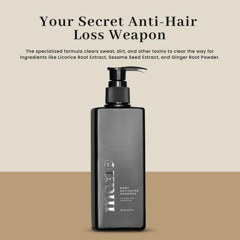 Hair Growth Shampoo for Men (250ml) Activating Follicles & Roots for Thicker & Fuller Hair | Cleanse, and Hydrate Scalp | Root Activator | Regrowth Shampoo for Men