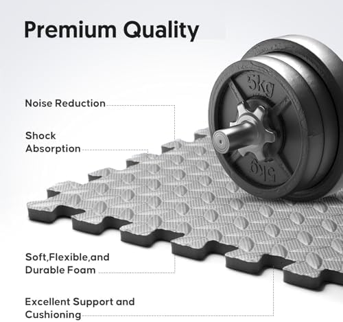 16 Pack 64 sqft Home Gym Mat, Puzzle Exercise Mat, EVA Interlocking Foam Floor - Image 4