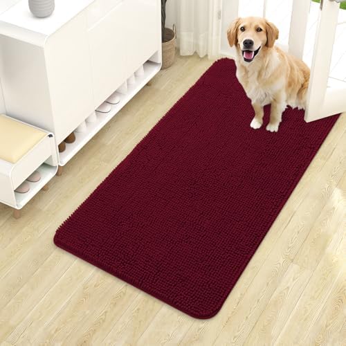 OLANLY Dog Door Mat for Muddy Paws 40x24, Super Absorbent Chenille Mud Mat by OLANLY