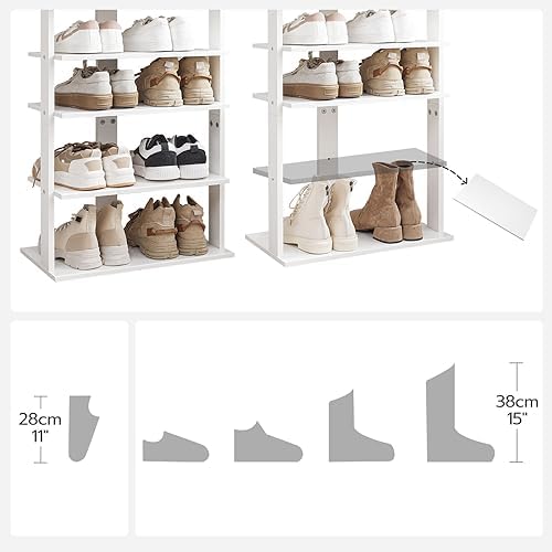 HOOBRO Vertical Shoe Rack, 8 Tier Wooden Shoe Storage Organizer - Image 3