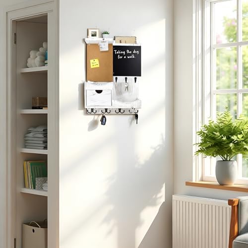 Key Holder Wall Mount with Drawer and Mail Organizer - Image 4