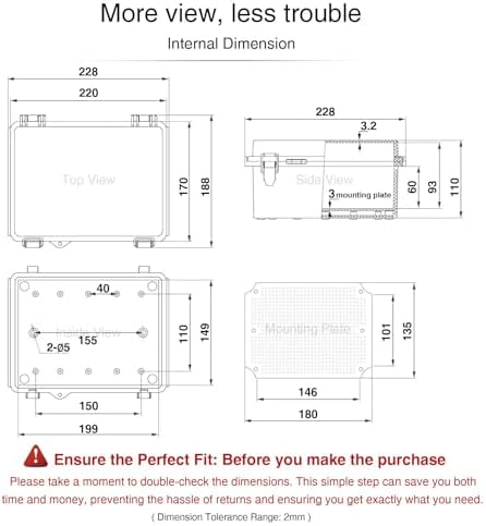 QILIPSU Waterproof Junction Box IP67 Outdoor Plastic Electrical Project - Image 6