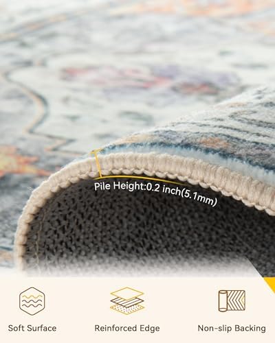 RELEANY Washable Area Rug, Square 6'x6' - Image 2