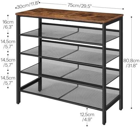 HOOBRO Shoe Rack for Entryway, 5-Tier Shoe Organizer - Image 2