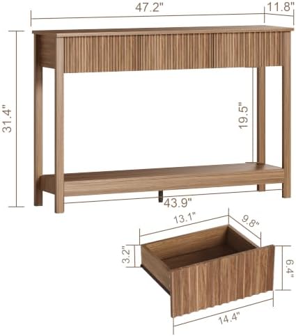 Treocho 47" Fluted Console Table - Image 2