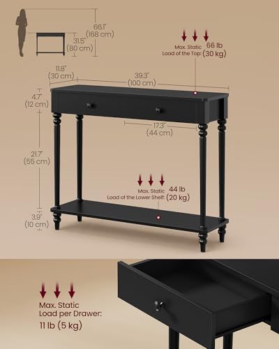VASAGLE 39.3"Console Table, Narrow Entryway Sofa Table - Image 6