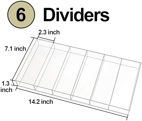 ZEXALOR Clear Drawer Organizer, 6 Sections Eyeglass Sunglasses Organizer Holder - Image 5