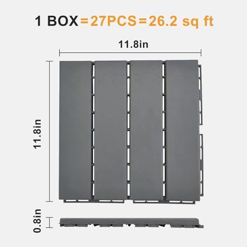 VINGLI Interlocking Deck Tiles, Anti-Slip Plastic Tiles - Image 6