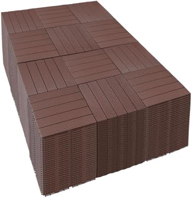 PrimeZone 432 PCS Plastic Interlocking Patio Deck Tiles Outdoor All Weather by PrimeZone
