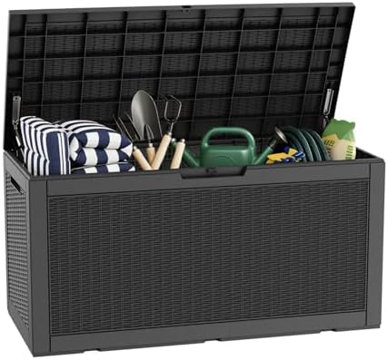 LAUSAINT HOME 320 Gallon Resin Deck Box, Package Delivery Box by LAUSAINTHOME