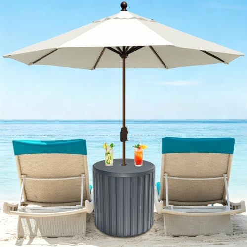 LZRS Patio Side Table, 2-in-1 Patio Umbrella Side Table - Image 2